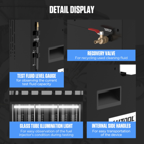 AUTOOL CT500 - Lavadora y comprobadora de inyectores industriales GDI/EFI/FSI