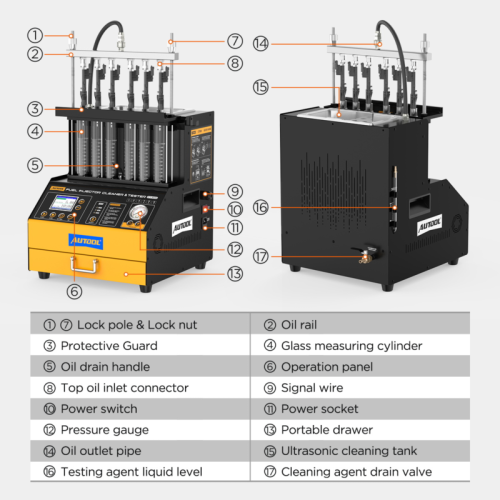 AUTOOL CT500 - Lavadora y comprobadora de inyectores industriales GDI/EFI/FSI