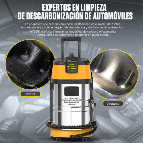 AUTOOL HTS518 Arenadora para válvulas con granulado de cáscara de nuez