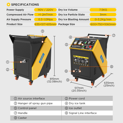 Máquina de limpieza con hielo seco AUTOOL HTS709
