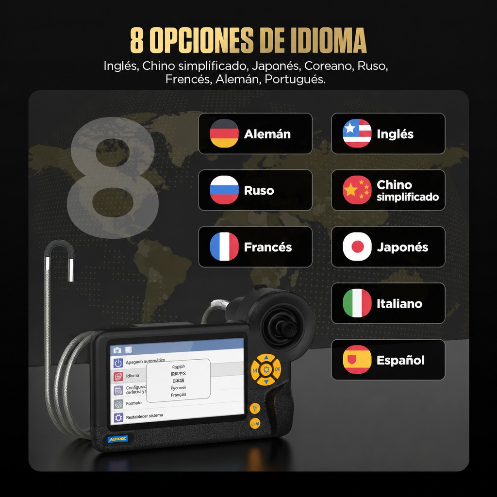 Selección de idioma del menú