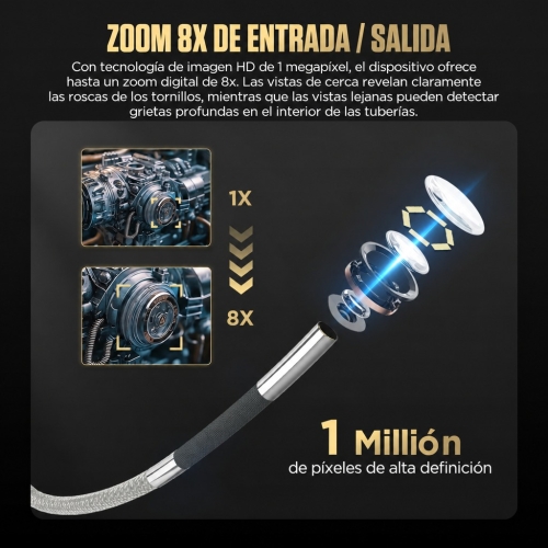 Cámara de inspección Endoscopio de diagnóstico Autool SVB408 | Pantalla HD | 4 direcciones 360°