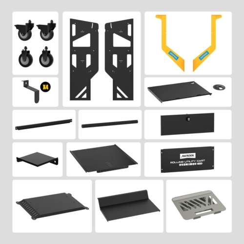 Carro de transporte de varios niveles AUTOOL T23 con ruedas y asa