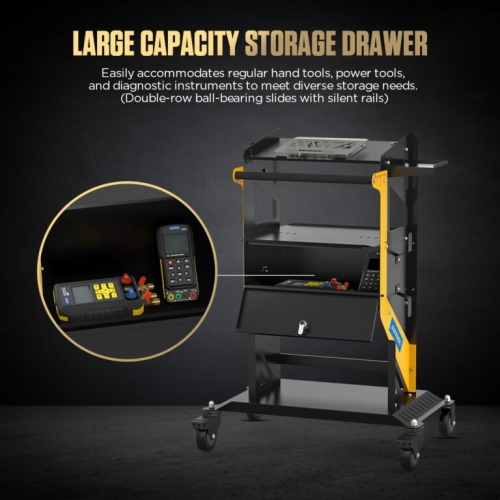 Carro de transporte de varios niveles AUTOOL T23 con ruedas y asa