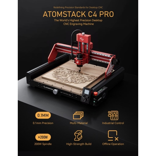 Fresadora CNC Atomstack C4 Pro + Accesorios