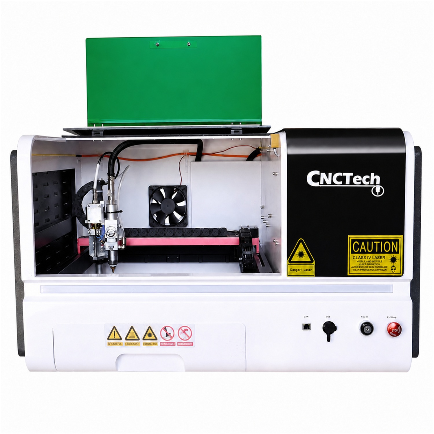 Cortadora FIBER 800W ZX-3030FL con protector abierto