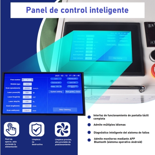 LIMPIADOR LÁSER DE FIBRA 1500W M2 + ACCESORIOS