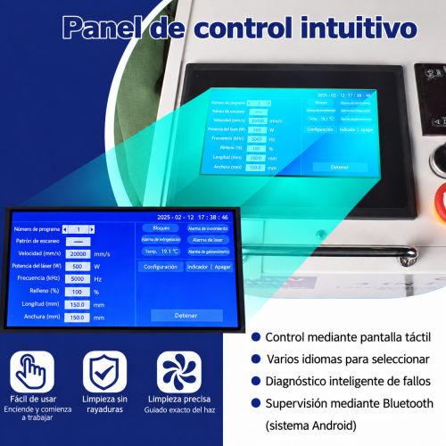Limpiadora y soldadora LÁSER 3 en 1 FIBER 1500W V3 + ACCESORIOS