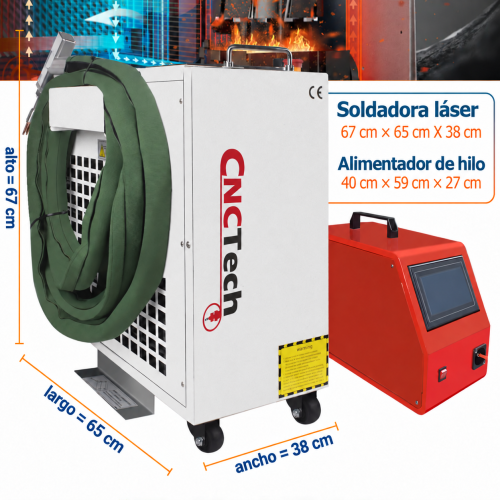 Limpiadora y soldadora LÁSER 3 en 1 FIBER 1500W V3 + ACCESORIOS